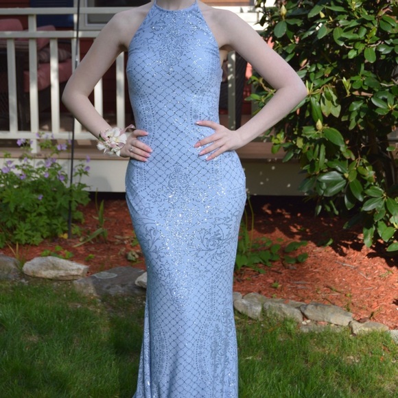 Jovani Periwinkle Prom Dress with Sparkle detail - Picture 1 of 4